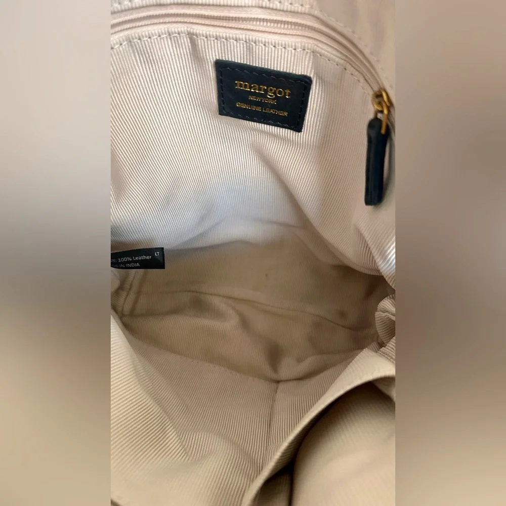 Margot Genuine Leather Backpack with Gold Accents - Picture 7 of 8